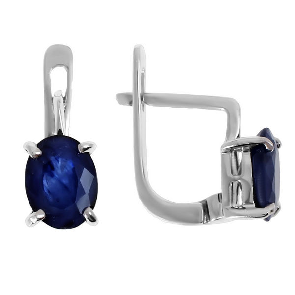 Серьги с сапфиром из серебра