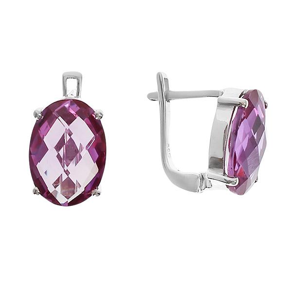 Серьги с александритом из серебра