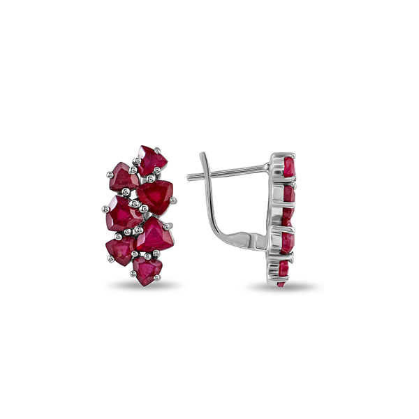 Серьги с рубином из серебра
