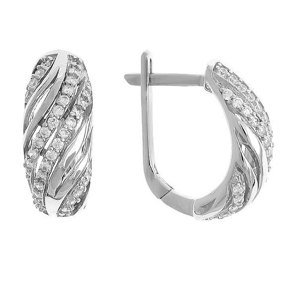 Серьги с фианитом из Серебра