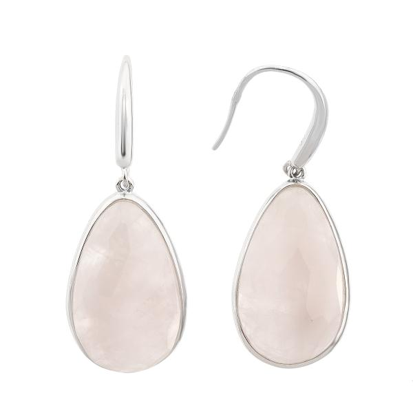 Серьги с кварцем из серебра