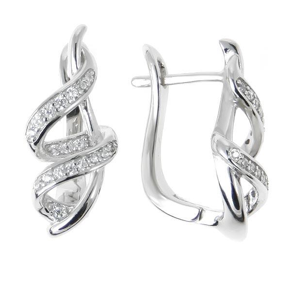 Серьги с фианитом из Серебра