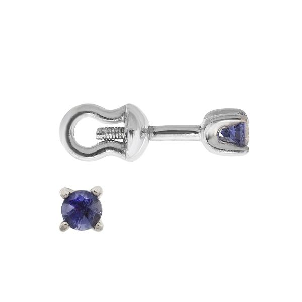 Серьги с иолитом из серебра