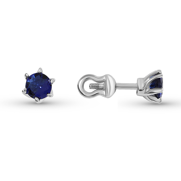 Серьги с сапфиром из серебра