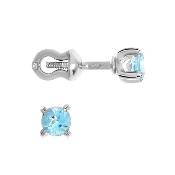 Серьги с топазом из серебра