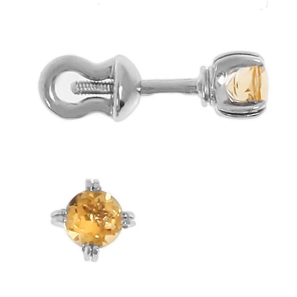 Серьги с цитрином из серебра