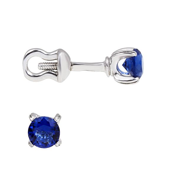 Серьги с сапфиром из серебра