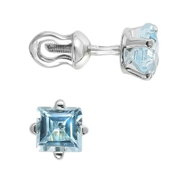 Серьги с топазом из серебра