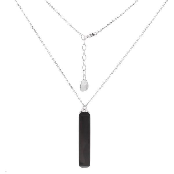 Колье с ониксом из серебра
